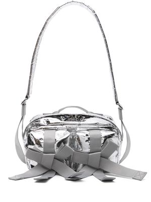 Simone Rocha bow-detail metallic crossbody bag - Silver