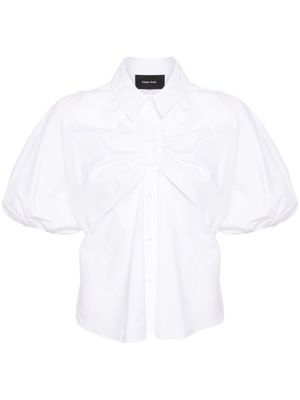 Simone Rocha bow-detail puff-sleeve cotton blouse - White