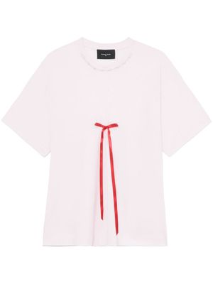 Simone Rocha bow-detail short-sleeve T-shirt - Pink