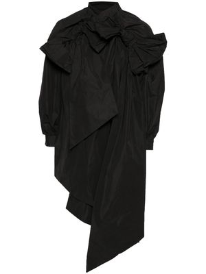 Simone Rocha bow-detailing asymmetric jacket - Black