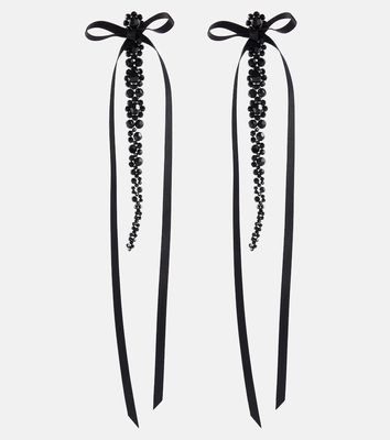 Simone Rocha Bow-embellished crystal drop earrings