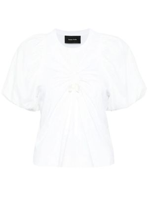 Simone Rocha bow-embellished poplin blouse - White