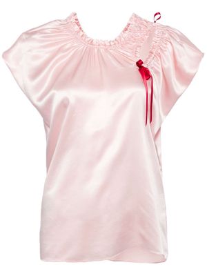 Simone Rocha bow silk-satin blouse - Pink
