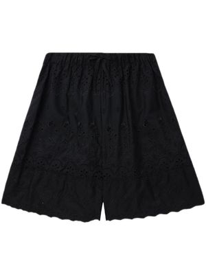 Simone Rocha broderie-anglaise cotton shorts - Black