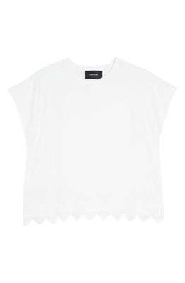 Simone Rocha Broderie Anglaise Hem T-Shirt in White/White/Pearl