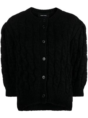 Simone Rocha cable-knit alpaca wool-blend cardigan - Black