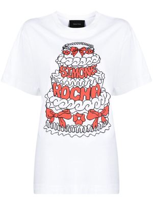 Simone Rocha Cake graphic-print cotton T-shirt - White