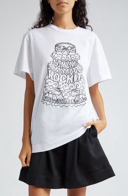 Simone Rocha Cake Graphic T-Shirt in White/Black