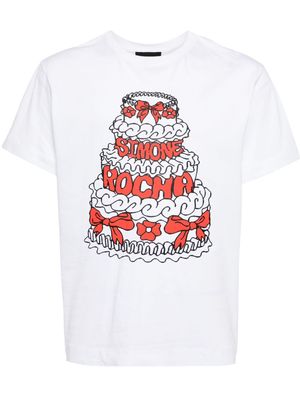 Simone Rocha Cake-print cotton T-shirt - White