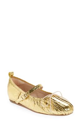 Simone Rocha Classic Pleated Toe Ballerina Flat in Gold