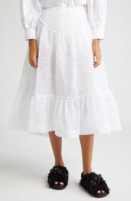 Simone Rocha Classic Ruffle Bias Skirt in White