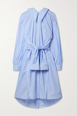 Simone Rocha - Convertible Striped Cotton-poplin Shirt Dress - Blue