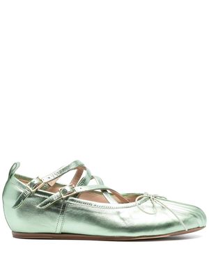 Simone Rocha Criss-Cross ballerina shoes - Green