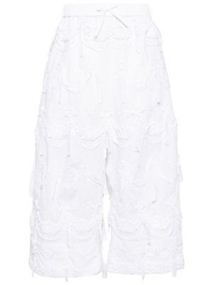 Simone Rocha cropped cotton poplin trousers - White