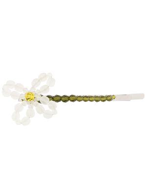 Simone Rocha crystal beaded daisy hair clip - White