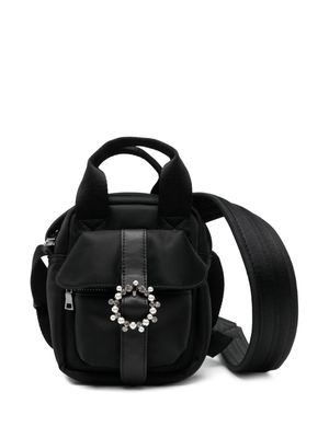 Simone Rocha crystal-buckle messenger bag - Black