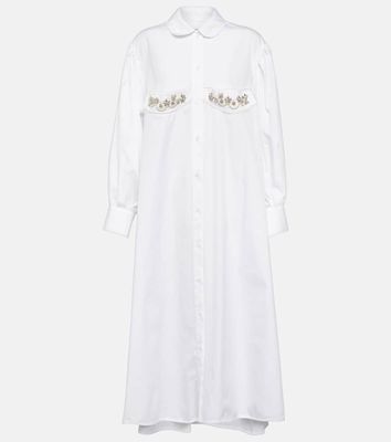Simone Rocha Crystal-embellished cotton midi dress