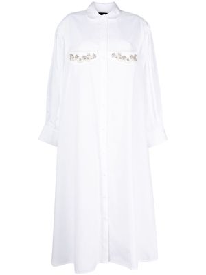 Simone Rocha crystal-embellished cotton shirtdress - White