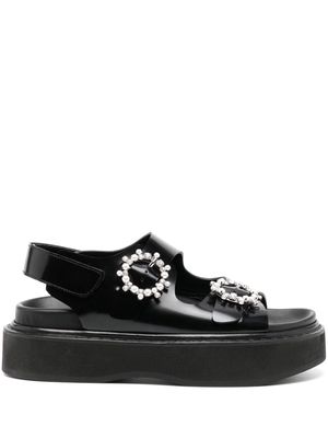 Simone Rocha crystal-embellished leather sandals - Black