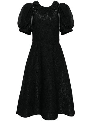 Simone Rocha cut-out crinkled midi dress - Black