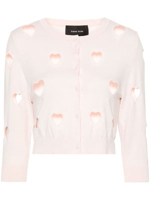 Simone Rocha cut-out-detail ribed cardigan - Pink