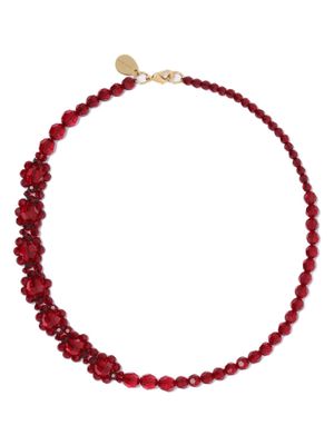 Simone Rocha daisy beaded necklace - Red
