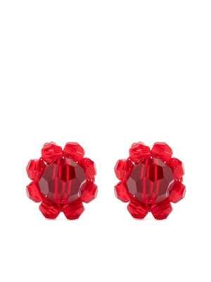 Simone Rocha Daisy beaded stud earrings - Red