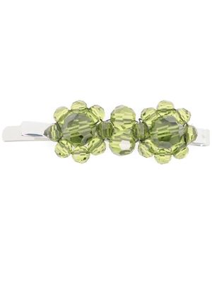 Simone Rocha daisy crystal-beaded hair clip - Green
