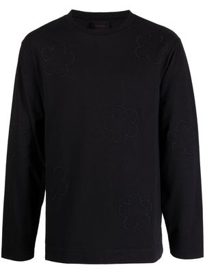Simone Rocha daisy-embroidered cotton T-shirt - Black