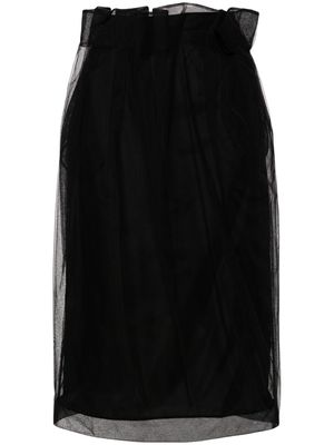 Simone Rocha draped-waist tulle midi skirt - Black