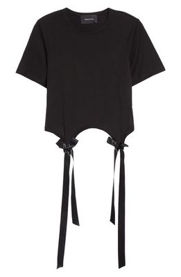 Simone Rocha Easy Bow Tails Cotton T-Shirt in Black