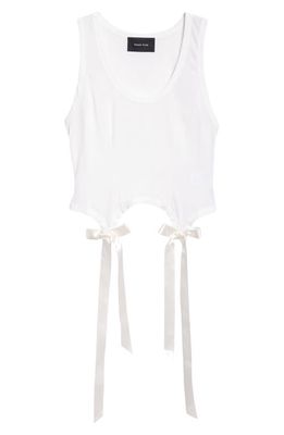 Simone Rocha Easy Bow Tails Cotton Tank in Ivory
