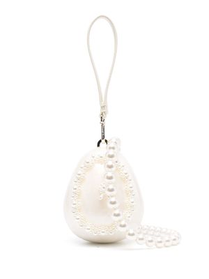 Simone Rocha Egg embellished clutch bag - Neutrals