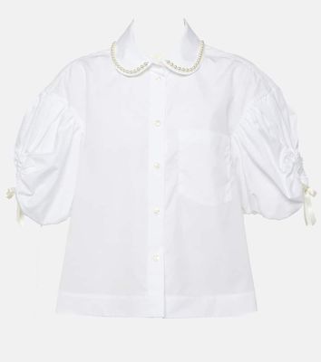 Simone Rocha Embellished cotton poplin shirt