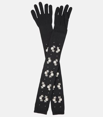Simone Rocha Embellished knit gloves