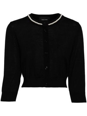 Simone Rocha faux pearl-embellished cardigan - Black