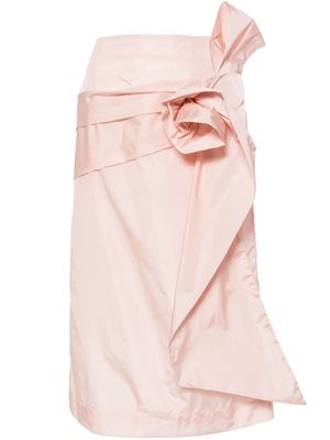 Simone Rocha floral-appliqué draped pencil skirt - Pink