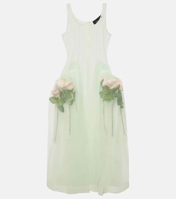 Simone Rocha Floral-appliqué tulle midi dress