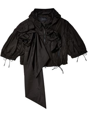 Simone Rocha floral-appliquéd cropped jacket - Black