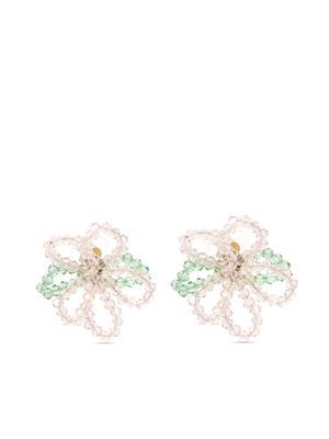 Simone Rocha floral bead earrings - Neutrals