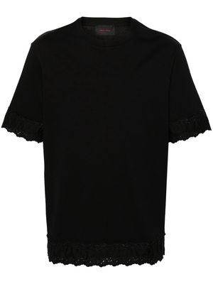 Simone Rocha floral-embroidered cotton T-shirt - Black