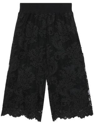 Simone Rocha floral-lace shorts - Black