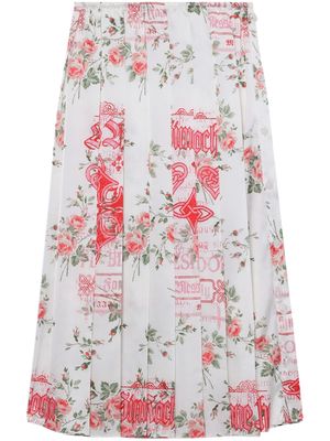 Simone Rocha floral-print pleated midi skirt - White