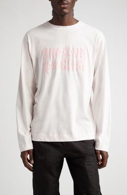 Simone Rocha Graphic Project Embroidered Long Sleeve Graphic T-Shirt in Pale Pink/Pale Pink