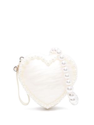 Simone Rocha Heart faux-pearl clutch bag - White