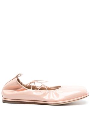 Simone Rocha heart-toe patent leather ballerina shoes - Pink