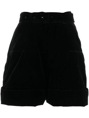 Simone Rocha high-waisted velvet shorts - Black