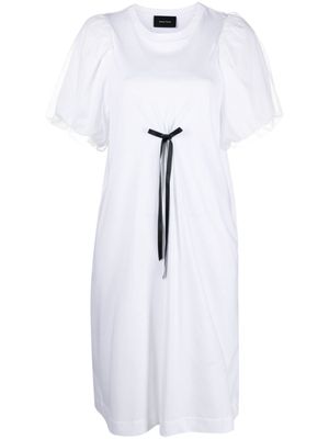 Simone Rocha lace-fastening short-sleeved dress - White