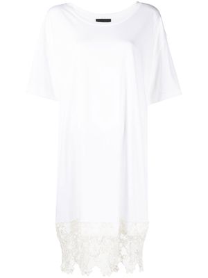 Simone Rocha lace-trim T-shirt dress - White