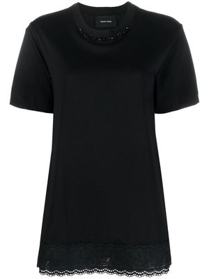 Simone Rocha lace-trimmed T-shirt - Black